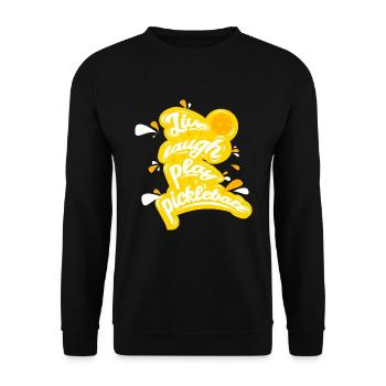 Pickleball Pickleball Spieler - Unisex Pullover - Schwarz - Vorne - Alina (178cm) & Michal (187cm)