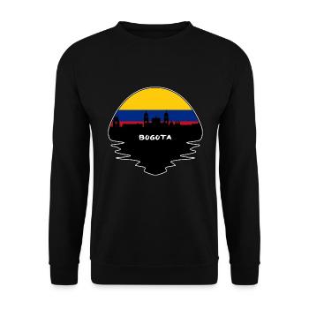 Bogotá Kolumbien Flagge Skyline Silhouette Reisen - Unisex Pullover - Schwarz - Vorne - Alina (178cm) & Michal (187cm)