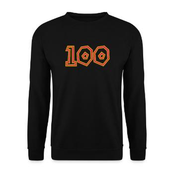 100. 100 YEARS. 100th ANNIVERSARY. BIRTHDAY 100 - Unisex Sweatshirt - black - Front - Alina (178cm) & Michal (187cm)