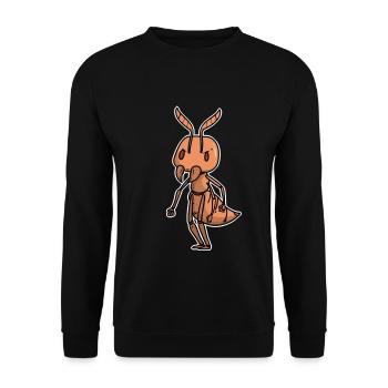 Wuselige Waldameise Ameisenhaufen - Unisex Pullover - Schwarz - Vorne - Alina (178cm) & Michal (187cm)