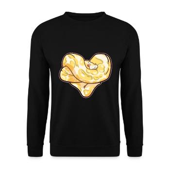 Neugierige Python Dschungelbewohner - Unisex Pullover - Schwarz - Vorne - Alina (178cm) & Michal (187cm)