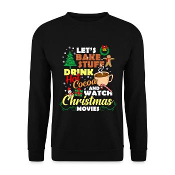 Christmas Kakao Hot Chocolate Heiße Schokolade - Unisex Pullover - Schwarz - Vorne - Alina (178cm) & Michal (187cm)