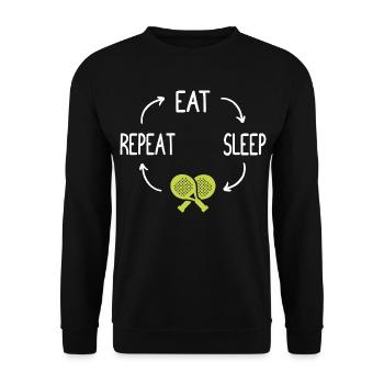 Padel Padelspieler Padeltennis Paddle Padeltrainer - Unisex Pullover - Schwarz - Vorne - Alina (178cm) & Michal (187cm)