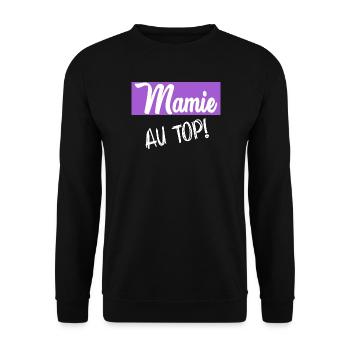 OMA. MUTTERTAG. ALLES GUTE ZUM GEBURTSTAG OMA. ICH LIEBE DICH - Unisex Pullover - Schwarz - Vorne - Alina (178cm) & Michal (187cm)