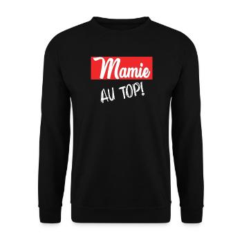 OMA. OMA. MUTTERTAG. ALLES GUTE ZUM GEBURTSTAG - Unisex Pullover - Schwarz - Vorne - Alina (178cm) & Michal (187cm)