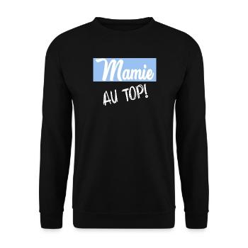 OMA. MUTTERTAG. ALLES GUTE ZUM GEBURTSTAG OMA. ICH LIEBE DICH - Unisex Pullover - Schwarz - Vorne - Alina (178cm) & Michal (187cm)