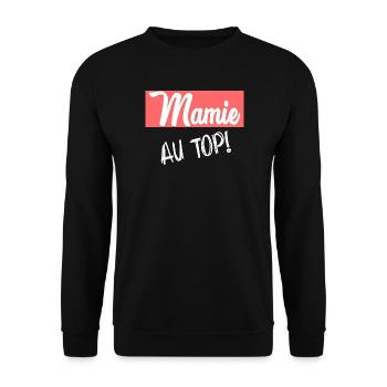 OMA. MUTTERTAG. ALLES GUTE ZUM GEBURTSTAG OMA. ICH LIEBE DICH - Unisex Pullover - Schwarz - Vorne - Alina (178cm) & Michal (187cm)