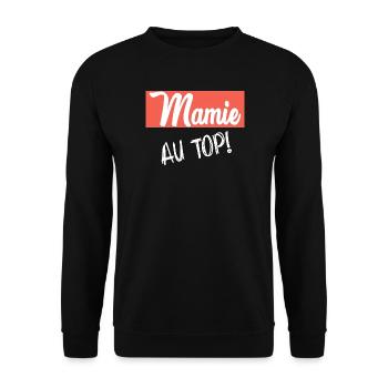 OMA. MUTTERTAG. ALLES GUTE ZUM GEBURTSTAG OMA. ICH LIEBE DICH - Unisex Pullover - Schwarz - Vorne - Alina (178cm) & Michal (187cm)