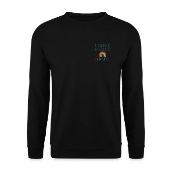 Liberté Egalité FCKAFDÉ - Regenbogen FCKAFD - Unisex Pullover - Schwarz - Vorne - Alina (178cm) & Michal (187cm)