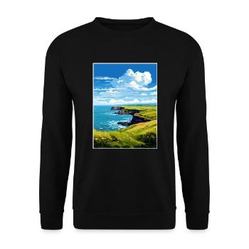 Das Lizard Peninsula Cornwall Reiseposter - Unisex Pullover - Schwarz - Vorne - Alina (178cm) & Michal (187cm)