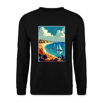 Gallipoli Türkei Vintage Reiseposter Souvenir - Unisex Pullover - Schwarz - Vorne - Alina (178cm) & Michal (187cm)