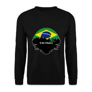 São Paulo Brasilien Flagge Skyline Silhouette Travel - Unisex Pullover - Schwarz - Vorne - Alina (178cm) & Michal (187cm)