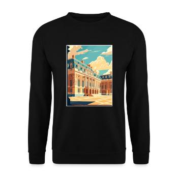 Versailles Schloss West Dekoration Reiseplakat - Unisex Pullover - Schwarz - Vorne - Alina (178cm) & Michal (187cm)