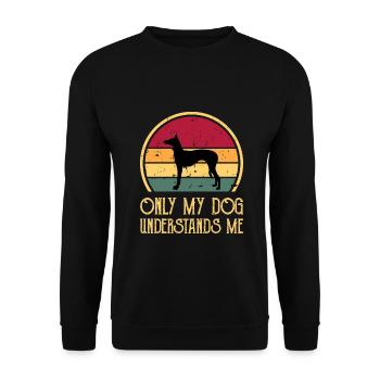 Ibizan Hound Dog Lover Silhouette Vintage Sonnenuntergang - Unisex Pullover - Schwarz - Vorne - Alina (178cm) & Michal (187cm)