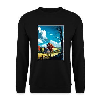 Chester County Pennsylvania Vintage Reiseposter - Unisex Pullover - Schwarz - Vorne - Alina (178cm) & Michal (187cm)