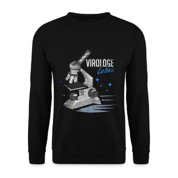 Neugieriger Virologe Virenforschung - Unisex Pullover - Schwarz - Vorne - Alina (178cm) & Michal (187cm)