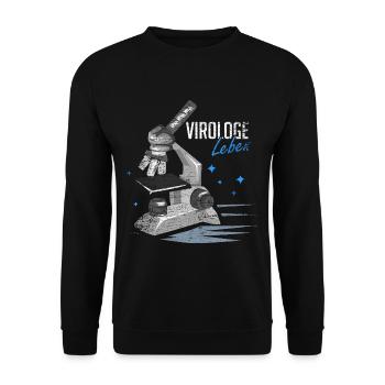Neugieriger Virologe Virenforschung - Unisex Pullover - Schwarz - Vorne - Alina (178cm) & Michal (187cm)