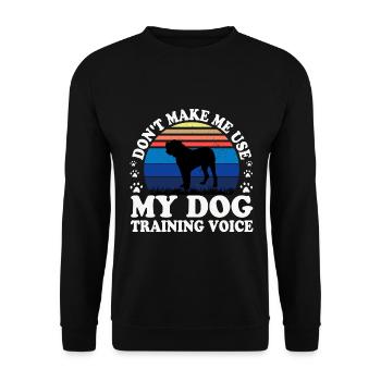 Alano Espanol Hundeliebhaber Silhouette Vintage Sonnenuntergang - Unisex Pullover - Schwarz - Vorne - Alina (178cm) & Michal (187cm)