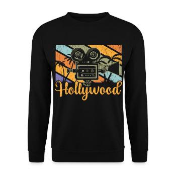 Hollywood Camera Vintage - Unisex Pullover - Schwarz - Vorne - Alina (178cm) & Michal (187cm)