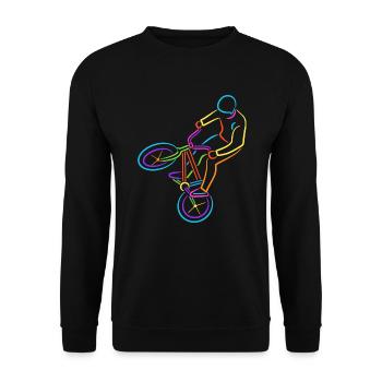 BMX Fahrrad bunt Radfahrer Stunt BMX - Unisex Pullover - Schwarz - Vorne - Alina (178cm) & Michal (187cm)