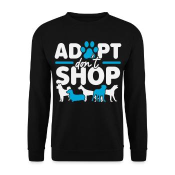 Adopt Don't Shop Tierretter Tierrechte - Unisex Pullover - Schwarz - Vorne - Alina (178cm) & Michal (187cm)