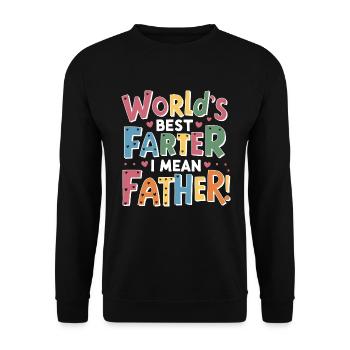 Der beste Vater der Welt, ich meine Vater! - Unisex Pullover - Schwarz - Vorne - Alina (178cm) & Michal (187cm)