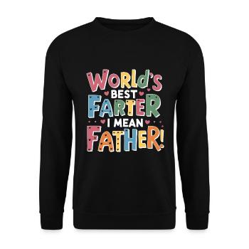 Der beste Vater der Welt, ich meine Vater! - Unisex Pullover - Schwarz - Vorne - Alina (178cm) & Michal (187cm)