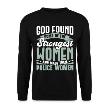 Ich bin ein Polizist und eine Ehefrau Polizei Poli - Unisex Pullover - Schwarz - Vorne - Alina (178cm) & Michal (187cm)