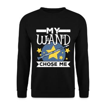 Mein Stab hat mich gewählt Klarinettenspieler Musi - Unisex Pullover - Schwarz - Vorne - Alina (178cm) & Michal (187cm)
