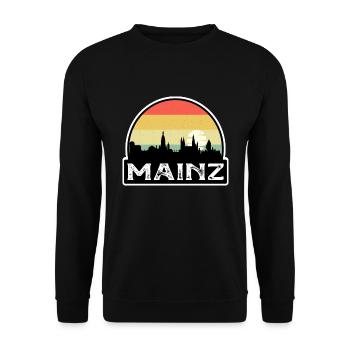 Mainz Deutschland Flagge Skyline Reisesouvenir - Unisex Pullover - Schwarz - Vorne - Alina (178cm) & Michal (187cm)