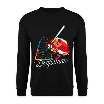 Präziser Bauzeichner Konstruktion - Unisex Pullover - Schwarz - Vorne - Alina (178cm) & Michal (187cm)