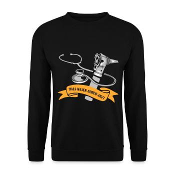 Scharfsinniger HNO Facharzt Notdienst - Unisex Pullover - Schwarz - Vorne - Alina (178cm) & Michal (187cm)