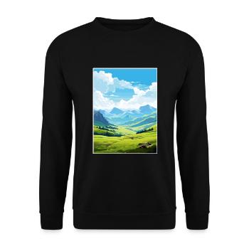 Pyrenäen Nationalpark Frankreich Reiseplakat - Unisex Pullover - Schwarz - Vorne - Alina (178cm) & Michal (187cm)