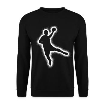 Handballspieler Handballer Jungen Handball Herren - Unisex Pullover - Schwarz - Vorne - Alina (178cm) & Michal (187cm)