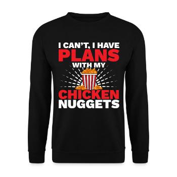 Ich kann nicht Ich habe Pläne mit meinen Chicken N - Unisex Pullover - Schwarz - Vorne - Alina (178cm) & Michal (187cm)