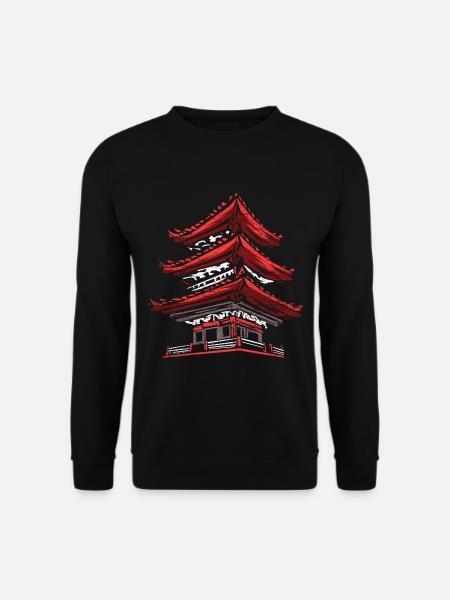 Geheimnisvolle Tokio Tempelgassen - Unisex Pullover - Schwarz