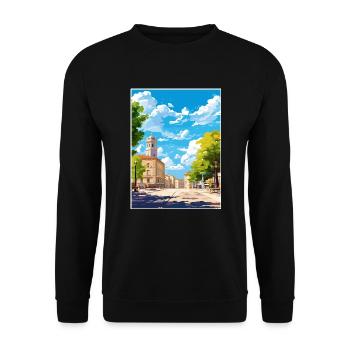 Nimes Frankreich Vintage Reiseplakat WPA Souvenir - Unisex Pullover - Schwarz - Vorne - Alina (178cm) & Michal (187cm)