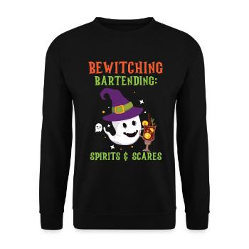 Verhexendes Bartending: Geister & Schreckgespenste - Unisex Pullover - Schwarz - Vorne - Alina (178cm) & Michal (187cm)