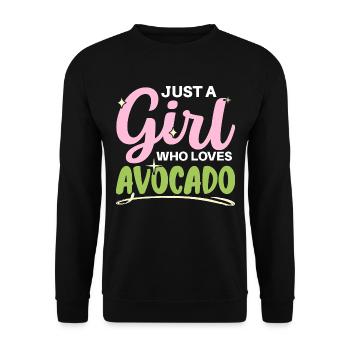 Nur ein Mädchen, das Avocado liebt Liebhaber Guaca - Unisex Pullover - Schwarz - Vorne - Alina (178cm) & Michal (187cm)