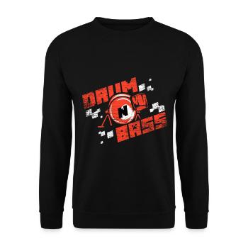 Energetischer Drum n Bass Beat - Unisex Pullover - Schwarz - Vorne - Alina (178cm) & Michal (187cm)