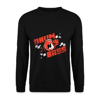 Energetischer Drum n Bass Beat - Unisex Pullover - Schwarz - Vorne - Alina (178cm) & Michal (187cm)
