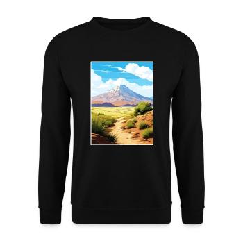 Teide Nationalpark Spanien Vintages Reiseplakat - Unisex Pullover - Schwarz - Vorne - Alina (178cm) & Michal (187cm)