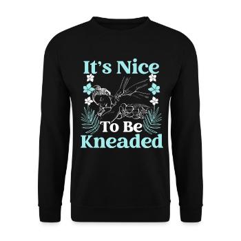 Es ist schön, durchgeknetet zu werden Lizenzierter - Unisex Pullover - Schwarz - Vorne - Alina (178cm) & Michal (187cm)