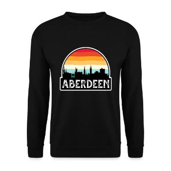Aberdeen Schottland Flagge Skyline Reisesouvenir - Unisex Pullover - Schwarz - Vorne - Alina (178cm) & Michal (187cm)
