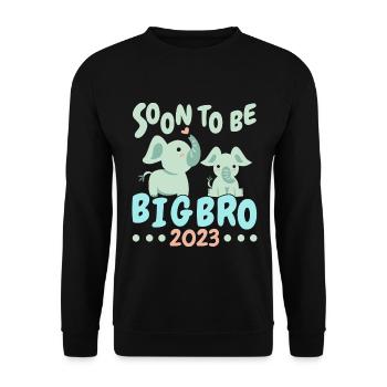 Bald Werde Ich Großer Bruder 2023 - Unisex Pullover - Schwarz - Vorne - Alina (178cm) & Michal (187cm)