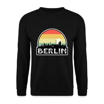 Berlin Deutschland Flagge Skyline Reisesouvenir - Unisex Pullover - Schwarz - Vorne - Alina (178cm) & Michal (187cm)