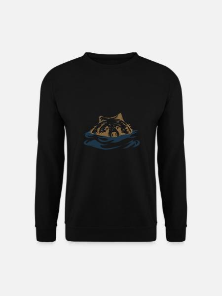 Wasserfreudiger Grizzlybär Waldsee - Unisex Pullover - Schwarz