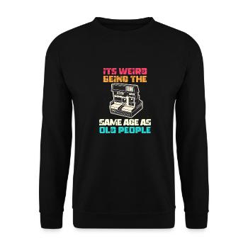 Jahrgang | Klassisch | Klassisch | Alt - Unisex Pullover - Schwarz - Vorne - Alina (178cm) & Michal (187cm)