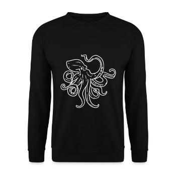 Achtarmiger Tintenfisch Tiefsee - Unisex Pullover - Schwarz - Vorne - Alina (178cm) & Michal (187cm)