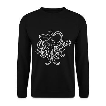Achtarmiger Tintenfisch Tiefsee - Unisex Pullover - Schwarz - Vorne - Alina (178cm) & Michal (187cm)